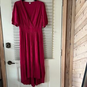 Old Navy High Low Dress in Bold Red